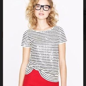 J Crew sequined striped top 🌟 SALE 🌟